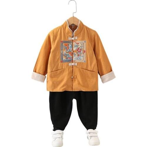 Chinese style Hanfu boy age one-year-old dress boy baby Tang suit summer spring and autumn suit cute vestido chino 2020