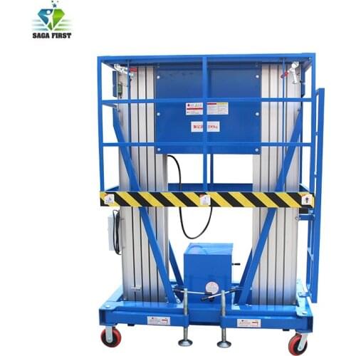 CE Approved Aluminium Alloy Mobile Dual Mast Work Platform Aerial Sky Lift