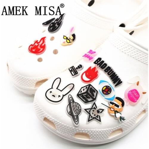 Novelty Luminous Shoe Charms Accessories Bad Bunny Stars Dice Planet Shoe Buckle Decoration for Croc Jibz Kids Party Xmas Gifts