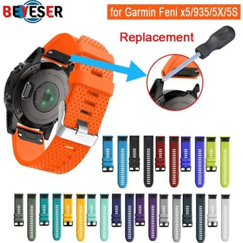 26 22 20MM Watchband for Garmin Fenix 5X 5 5S Plus 3 3 HR Forerunner 935 Watch Quick Release Silicone Easy fit Wrist Band Strap