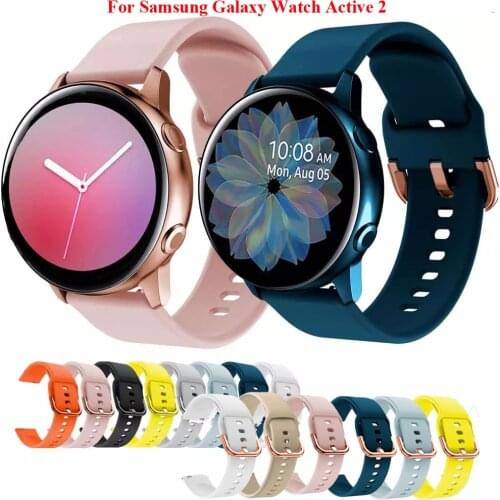 Silicone Original 20mm Band Straps For Samsung Galaxy Watch Active 2 40/44mm/3 41mm Smartwatch Wristband Huawei GT 2 42mm Correa