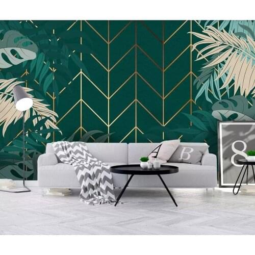 Nordic abstract geometric lines simple luxury background wall decoration painting