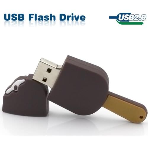 Cartoon ice cream usb flash drive pendrive 4GB 8GB 16GB 32GB 64GB u disk pen drive memory disk flash card cute silicone