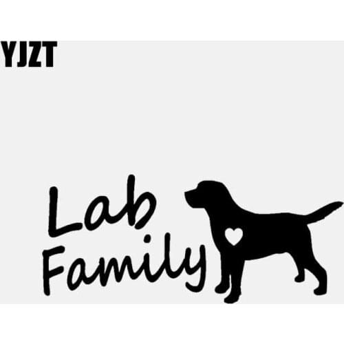 YJZT 13.8CM*6CM Lab Family Labrador Mom Dog Vinyl Decal Car Sticker Labradoodle Gift Black/Silver C3-2221