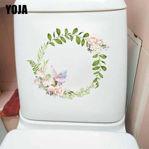 YOJA 22.2*19.2CM Hand painted Butterfly Garland Living Room Wall Sticker WC Toilet Seat Decor T1-0842