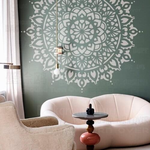 140cm - 180cm Stencil For Wall Large Decor Paint Painting On The Niche Huge Giant Mandala Indian Arabic Ethnic Round S152