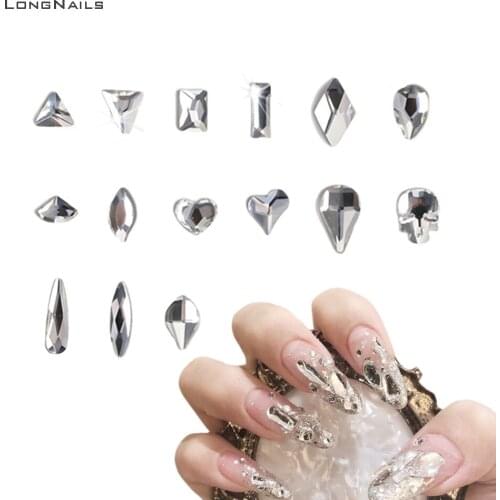 20pcs/bag Luxury Nail Strass Rhinestone Heart-shape Flat-back Nail Jewelry Stone Rhinestone DIY Nail Tip 3D Rhinestone Accessory
