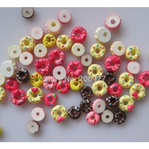 #4 30pcs Cute Mix Small Donut Shape Nail Resin Decoration Outlooking