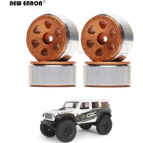 4Pc 6 Hole 30mm CNC Alloy 1.0 Inch Beadlock Wheel RC Hub Micro Mini Crawler Wheel Rim for RC Car 1/24 Axial SCX24 90081 AXI00002