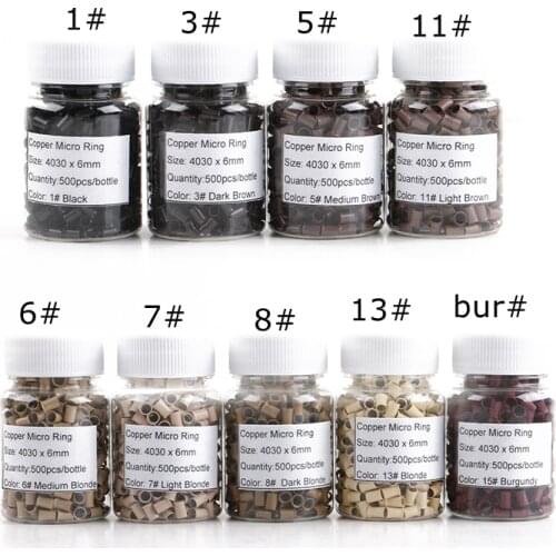 4036*6mm 500pcs Long Euro Lock Flared Flaring Micro Copper Tube Rings Beads Links Human Hair Extensions tools