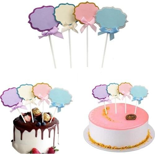 5PCS/Set Happy Birthday Lollipop Flag Cake Topper Acrylic Cake Decorating Tools for Birthday Party Wedding Baking Supplies
