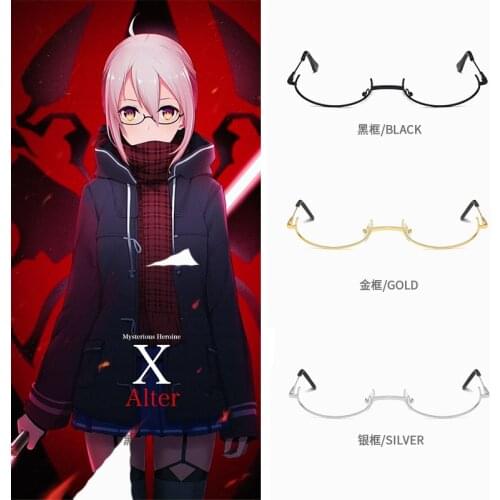 Anime Fate FGO Mysterious Heroine X Alter Cosplay glasses Half-frame Glasses Non-lens Metal Eyeglasses Frames