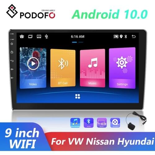Podofo Android GPS 2 Din Car Radios 1+32GB / 1+16GB Multimedia Video Player Universal Auto Stereo For Volkswagen Nissan Hyundai