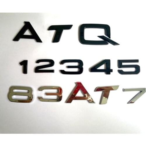 Car-styling Original Style Alphabet And Number Letters For Audi A3 A4 A6 Q5 Q7 A1 Decals Car Trunk Rear Badge Emblem Stickers