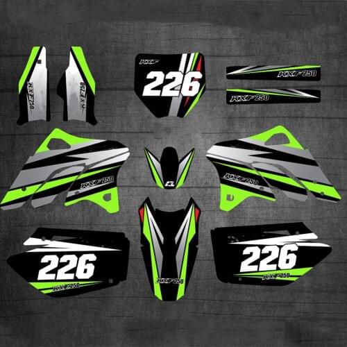 Free Custom numbers names Motocross Graphics Backgrounds Stickers Decals Kits for Kawasaki KX250F KXF 250 KXF250 2006 2007 2008