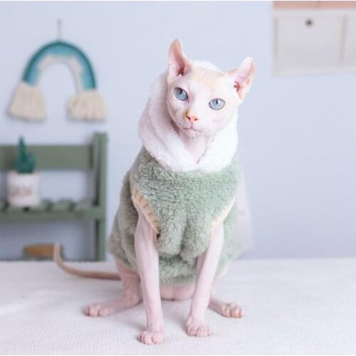 Hairless Cat Devon Sphinx Autumn And Winter Plush Double Face Velvet Vest Warm Denis Clothes For Cats