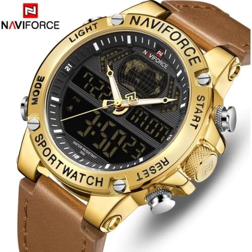 Top NAVIFORCE Brand Mens Watch Luxury Quartz Watches Men Military Fashion Chronograph Sports Wristwatch Clock Relogio Masculino