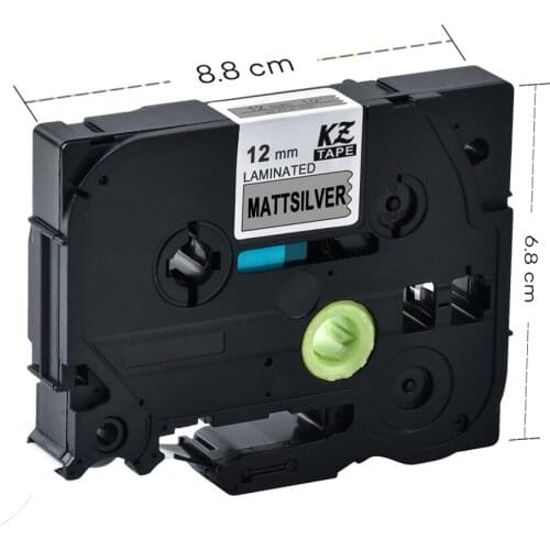 CIDY TZe M931 TZ M931 Tze-M931 tz-M931 10pcs black on mattesilver tze compatible laminated tape for brother label printers