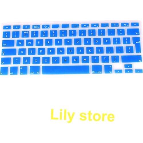 For Macbook White Air Pro 13/15/17 english letter Free Ship Silicone UK EU layout Keyboard Cover skin protector sticker film