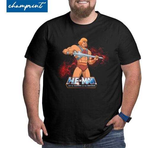 He Man Masters Of The Universe T-Shirt Men Unique Cotton Big Tall Tee Shirt Crew Neck T Shirts Plus Size 4XL 5XL 6XL Clothes