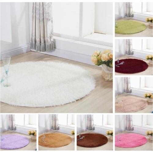 Round Fluffy Rug Carpet Non Slip Soft Area Rugs Washable Living Room Bedroom Mat Seat Pad Home Textile Decoration