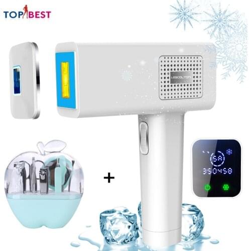 Lescolton Laser Permanent Hair Removal Machine Manual&Auto Flash LCD Screen Painless 4in1 ICE Cool Electric Depilador Trimmer