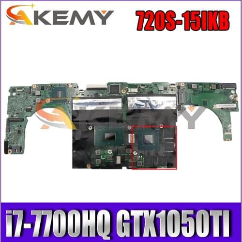 Akemy For Lenovo 720S-15IKB Laptop Motherboard LS720 MB 17823-1N 448.0D902.001N CPU i7-7700HQ GPU GTX1050TI Tested 100% Working