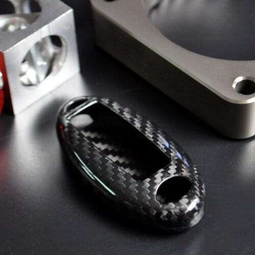 Real Carbon Fiber Key Cover Case Skin Shell For Nissan X-TRAIL SYLPHY TEANA TIIDA QASHQAI Styling Accessories Glassy Black