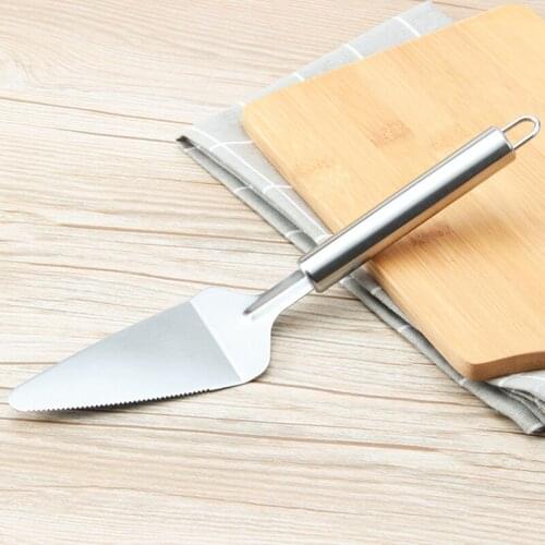 Stainless Steel Cake Shovel Round Handle Pizza Shovel Cheese Shovel Kitchen Baking Tool Cheese Transfer Device Shovel