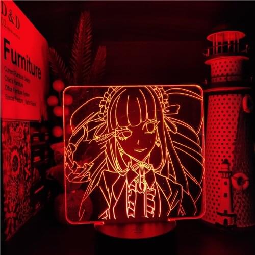 Danganronpa Celestia Ludenberg 3D Anime Night Light Led Touch Sensor Colorful Table Lamp Bedroom Decor Lampara Kids Manga Gifts