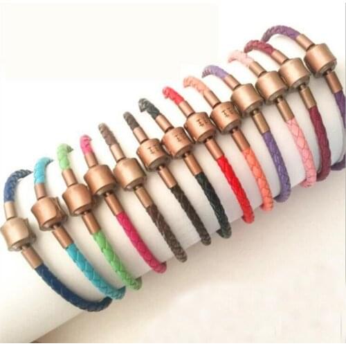 Wholesale 10pcs Leather Bracelet 3D Gold Clasp Bracelet Colourful Bracelet