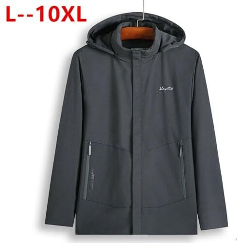 10XL 8XL 6XL Brand Winter Men Parkas Coat New Mens Casual Fashion Parkas Male Simple Solid Color Hooded Parka Jackets Clothing