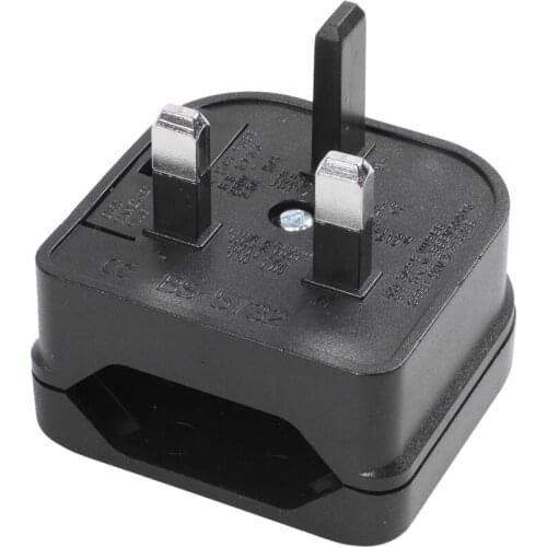 Euro 2 Pin to 3 Pin Converter Plug Adapter Black