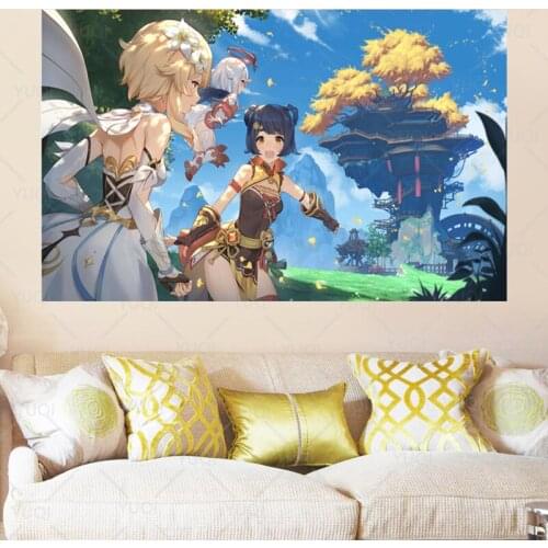 Poster and Print Genshin Impact Game Painting Anime Grils Wall Art for Living Room Morden Home Decor Picture on Canvas