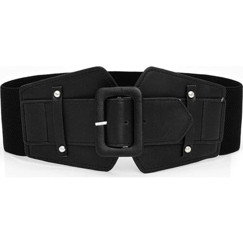 Square Buckle Slim Dress Decorative Belt Vintage Simple Wide Female Belt Trend Cummerbunds