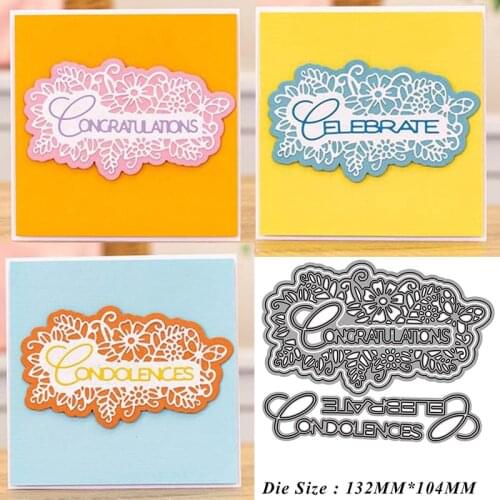 Letters Congratulation Metal Cutting Dies 2021 New Diy Molds Scrapbooking Paper Making Die Cuts Crafts