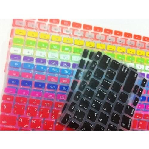 Translucent Color US Arab Silicone Backlit Keyboard Cover Skin Protector for Macbook Air/pro/retina 13 15 MEAFO