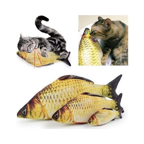 18/40/60CM Cat Fishes Realistic Plush Realistic Cat Chew Toy Catnip Bitting Fish Mint Plush Toy Cat Pillow