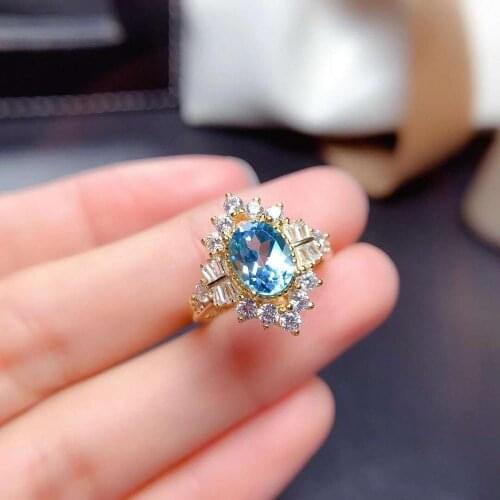 Natural Ruby /Topaz Gorgeous S925 Pure Silver Ring Fine Fashion Wedding Charming Jewelry for Women Free Shipping MeibaPJFS