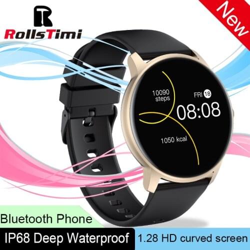 Rollstimi Smart Watch Men Women IP68 Waterproof Bluetooth 5 Sleep Monitor Fitness Heart Rate Tracker Smart Watch Android IOS
