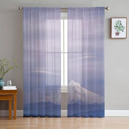 Bedroom Sheer Curtains Mountain Peak Landscape Living Room Kitchen Window Curtains Garden Terrace Balcony Bedroom Sheer Curtains