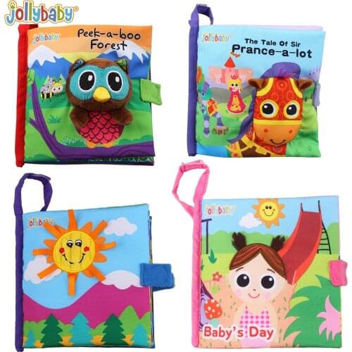 Jollybaby Owl Horse Cloth Book Baby Fabric Books English Educational Infant Learning Toy Bedtime Story