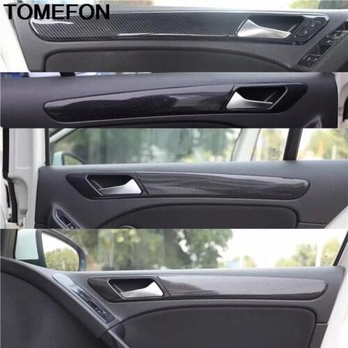 TOMEFON For Volkswagen Golf 6 MK6 2010 2011 2012 LHD Inner Door Armrest Panel Window Lift Cover Trim Interior Accessories ABS