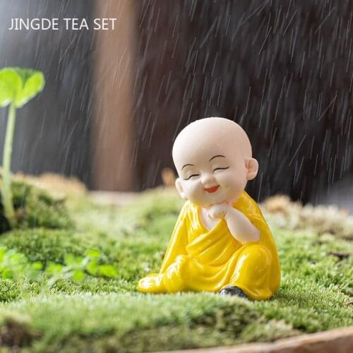 Creativity Boutique Ceramics Tea Pet Little Monk Model Ornament Home Flower Pot Decoration Handmade Tea Ceremony Accessories