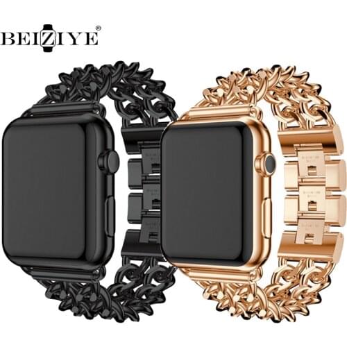 Link Bracelet For apple watch band 44mm 40mm iWatch 42mm 38mm Metal Bracelet Apple watch series 6 SE 5 4 3 Stainless Steel strap