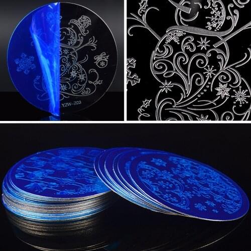 YZWLE 1 Pc DIY Flower Lace Line Patterns Round Steel Templates Nail Art Stamping Plates For Nails Tips Nails Tool Accessories