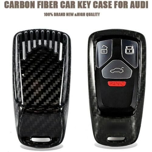 1 Pcs Hot Sale New Carbon Fiber Smart Remote Keyless Entry Key FOB Cover Case Holder Shell Bag Fit For 2017-up Audi