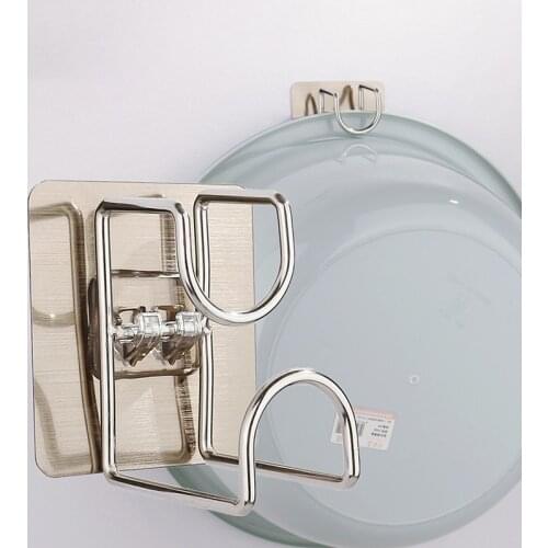 1 Pcs Stainless Steel Washbasin Rack Saving Space Wall-Mounted Bathroom Basin Hooks Storage Racks Hooks For Kitchen Storage