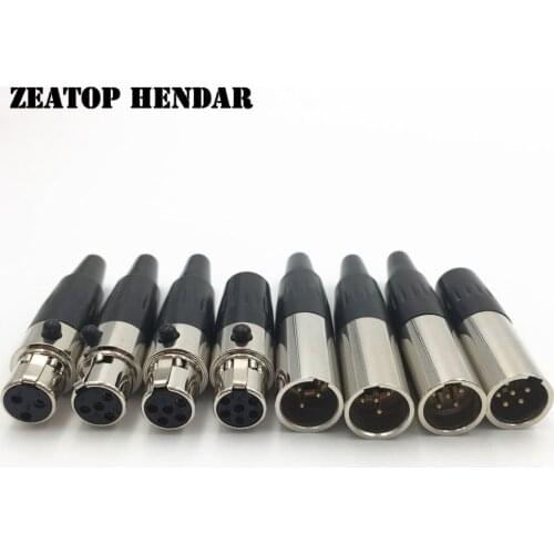 100Pcs Mini XLR 3 4 5 6 Pin Male Plug / Female Jack Adapter Small XLR for Soldering MIC Microphone Audio Cable Connector