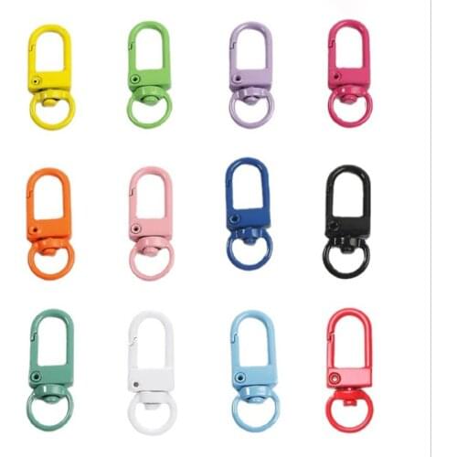 5Pcs Colorful Keychain Ring Metal Lobster Clasp Clips Bag Car Keychain DIY Jewelry Bag Hardware Accessories Mini Key Hook 34mm